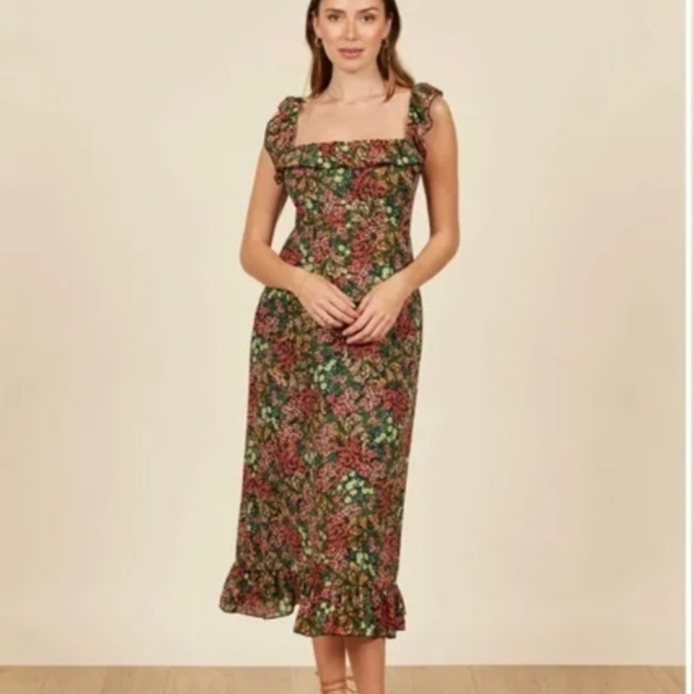 Park & Fifth Floral Ruffle Midi Dress